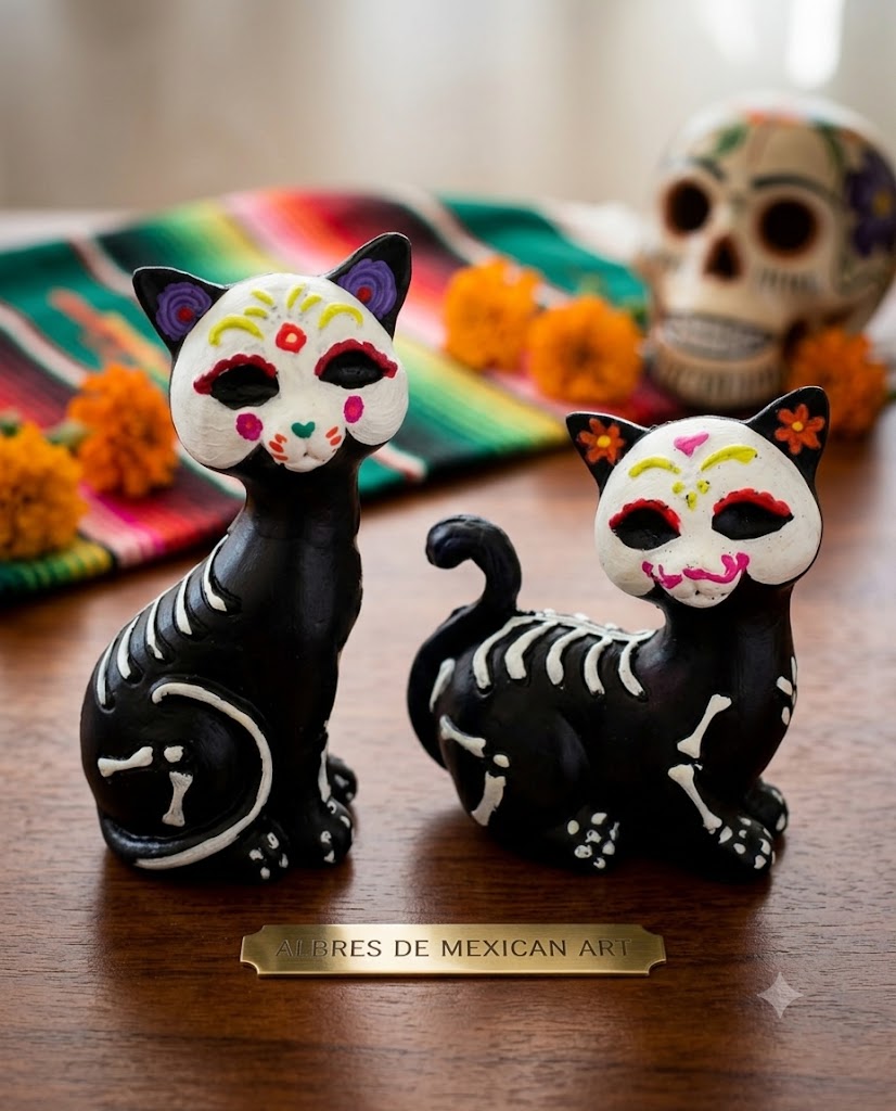 Cat Day Of Dead Resin Figure