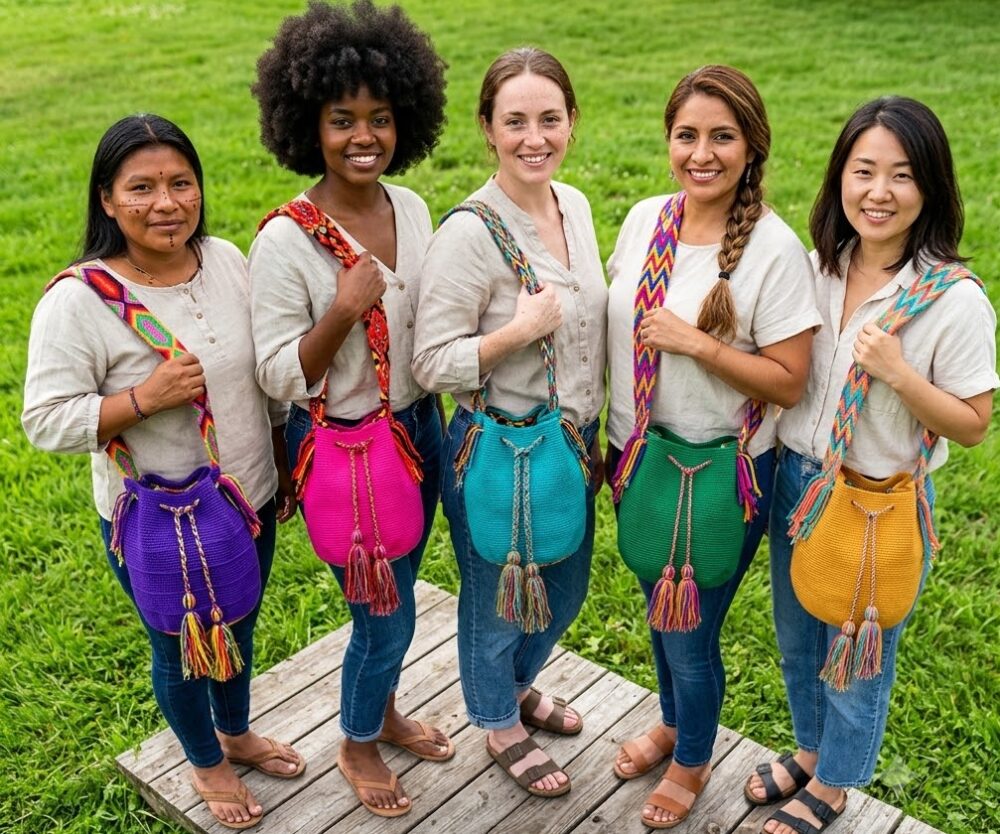 Colombian Plain Traditional Wayuu Bag
