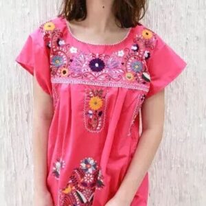 Women Embroidery Mexican Dress