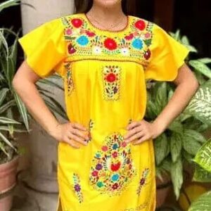 Women Embroidery Mexican Dress