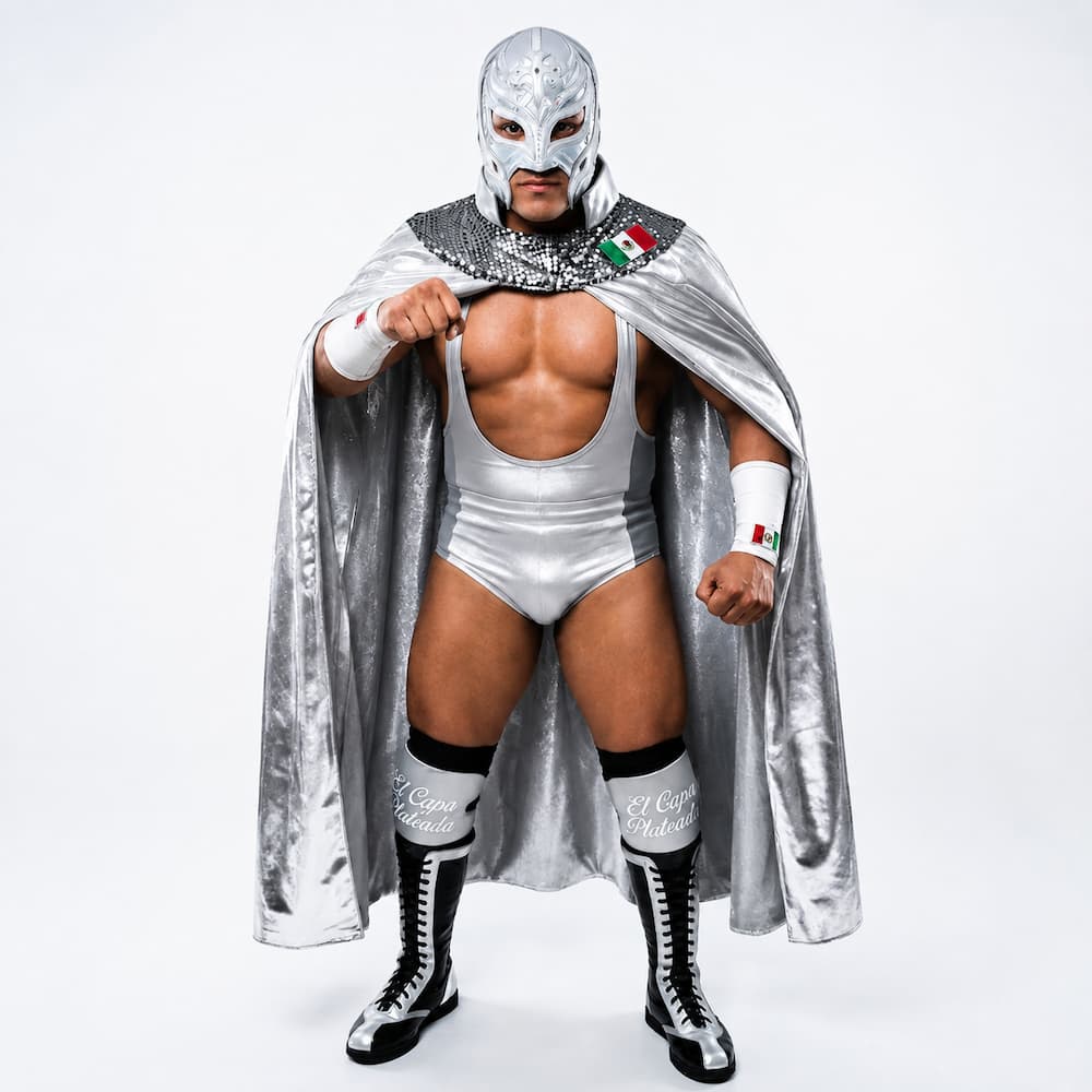 Silver Adult Wrestling Cape