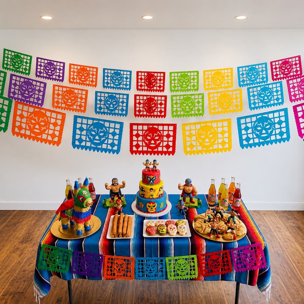 Plastic Paper Lucha Papel Picado Banner Altar