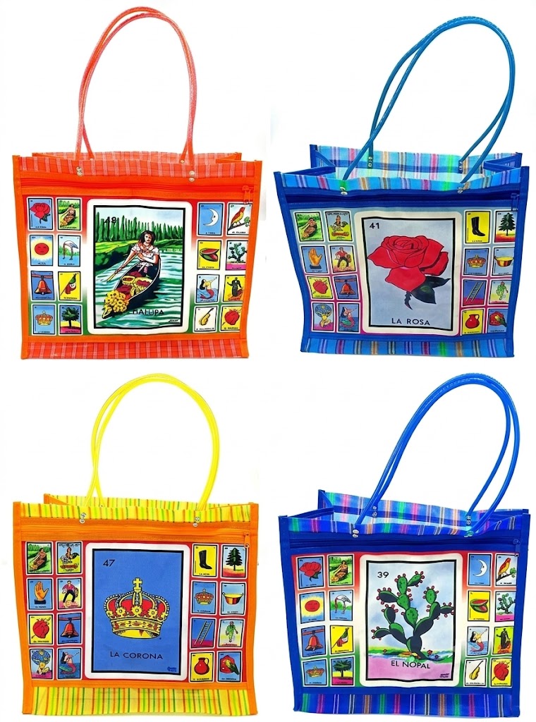 Alternative view of Mexican Bingo Loteria Market Plastic Mesh Bags
