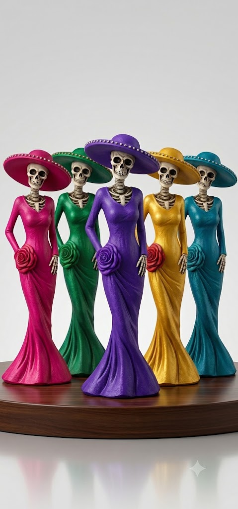 Catrina Day Of Dead Resin Figure