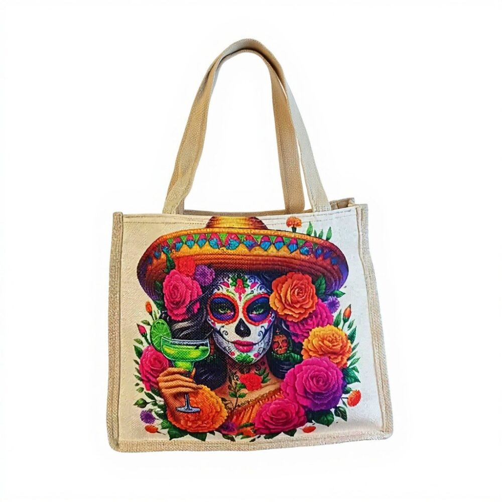 DAY OF DEAD Hemp Market Shopping Bag