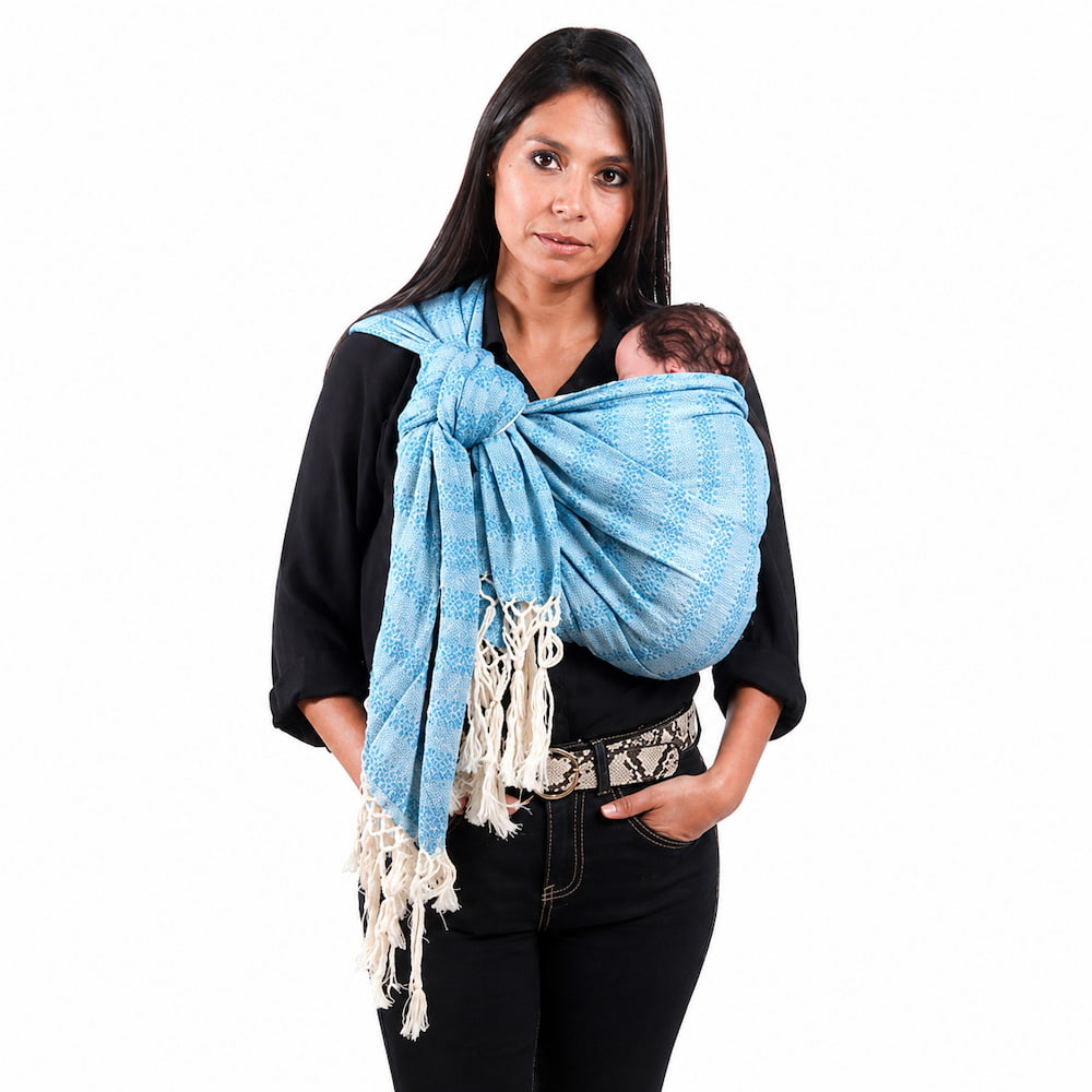 Handwoven Mexican Doula Shawl Torquoise Rebozo