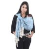 Handwoven Mexican Doula Shawl Torquoise Rebozo