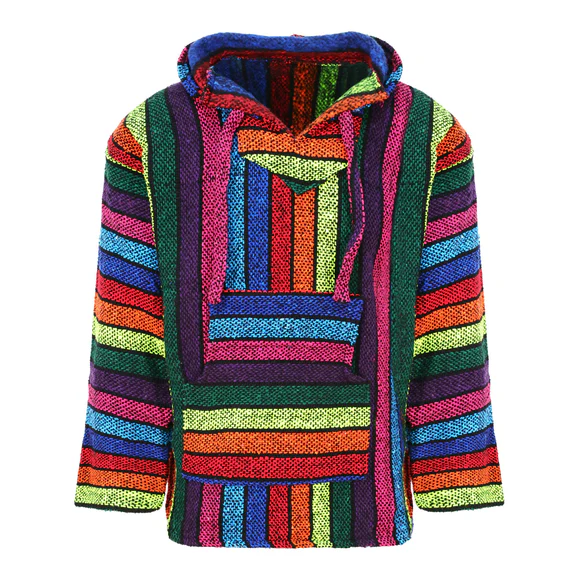 Alternative view of Baja Hoodie Rainbow Lines