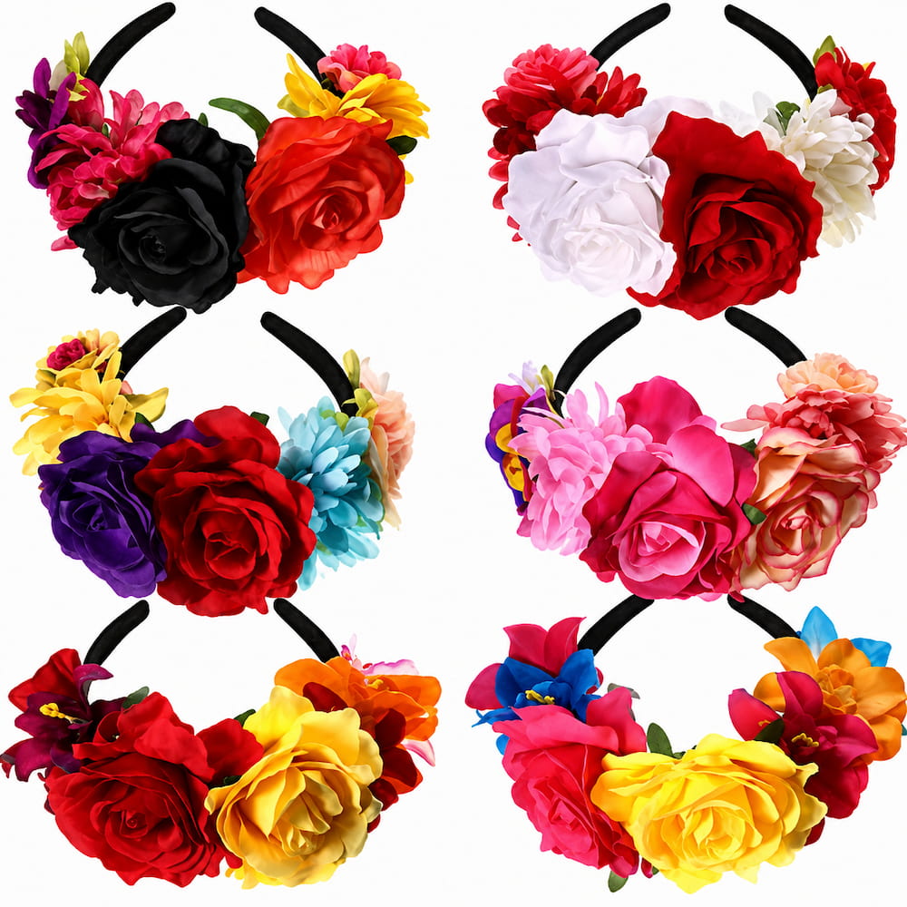 Alternative view of Flower Day of Dead Headband