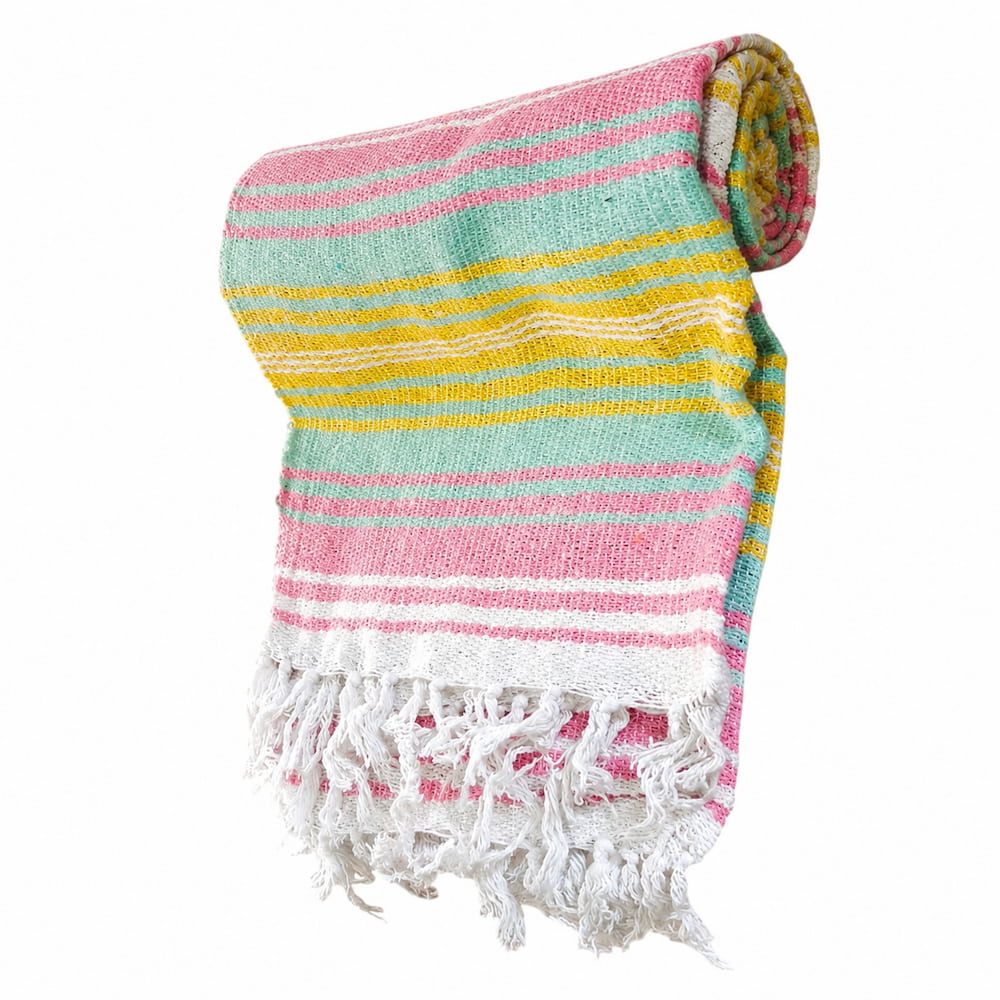Alternative view of Authentic Pastel Mexican Falsa Blanket