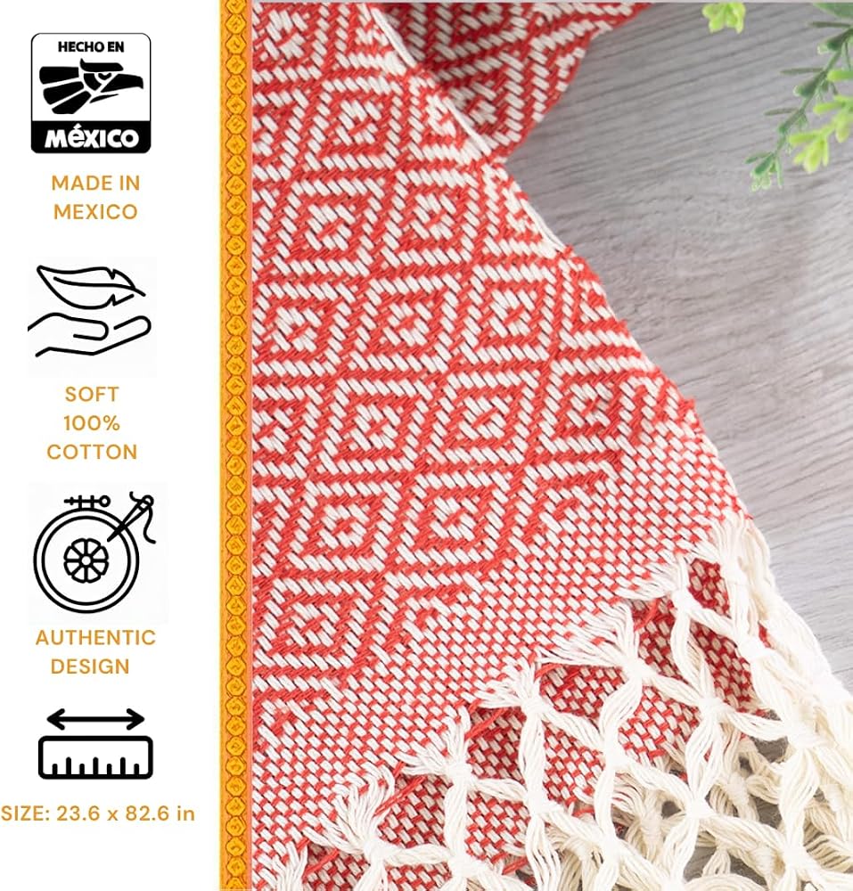 Alternative view of Handwoven Mexican Doula Shawl Orange Rebozo