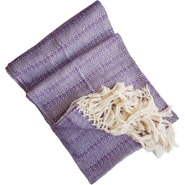 Alternative view of Handwoven Mexican Doula Shawl Purple Rebozo