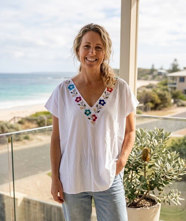 Alternative view of Flowers Embroidery Top