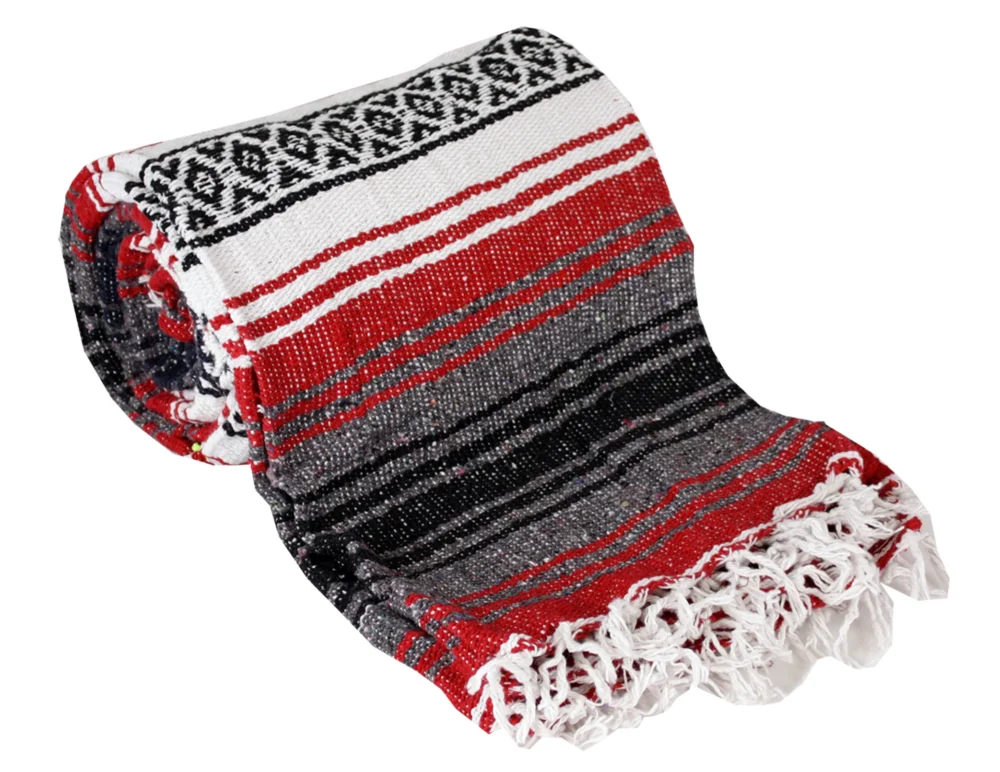 Alternative view of Authentic Red Mexican Falsa Blanket