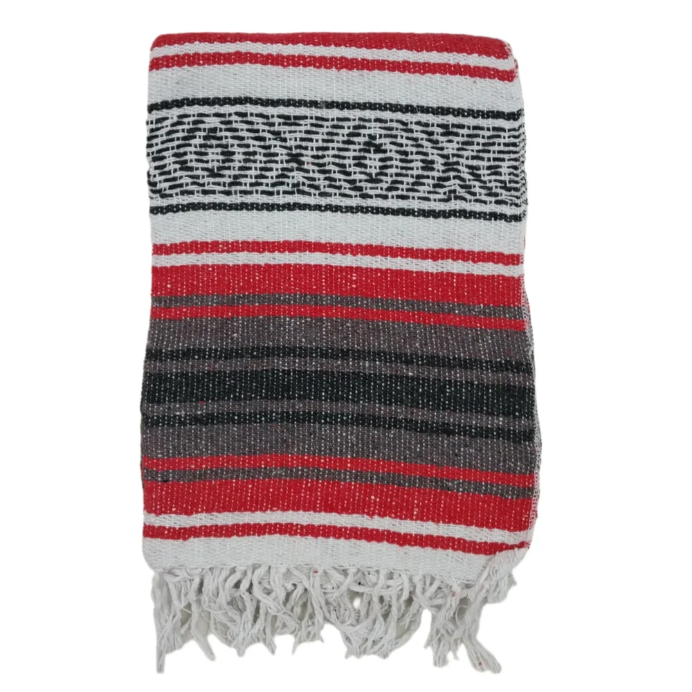 Authentic Red Mexican Falsa Blanket