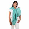 Handwoven Mexican Doula Shawl Green Rebozo