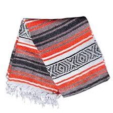 Authentic Orange Mexican Falsa Blanket