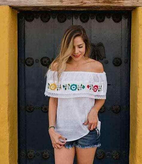 Shoulders Embroidery Top
