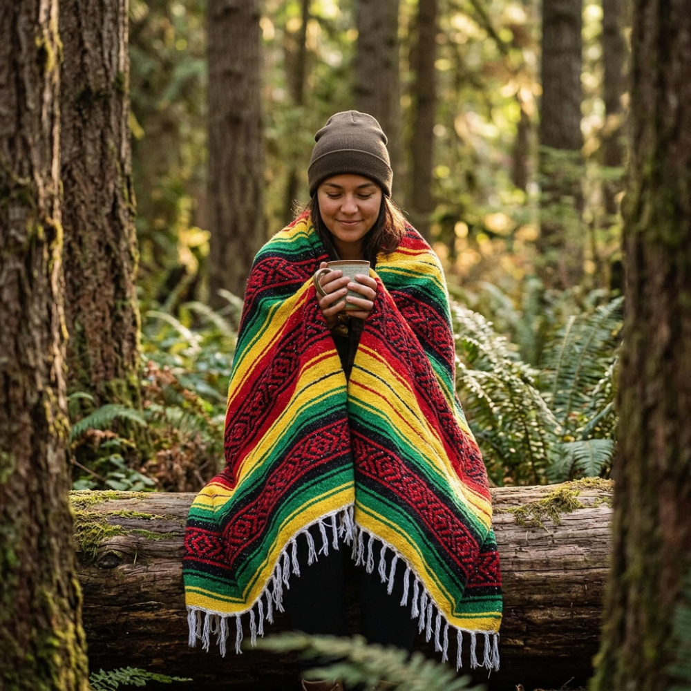 Authentic Rasta Jamaican Mexican Falsa Blanket