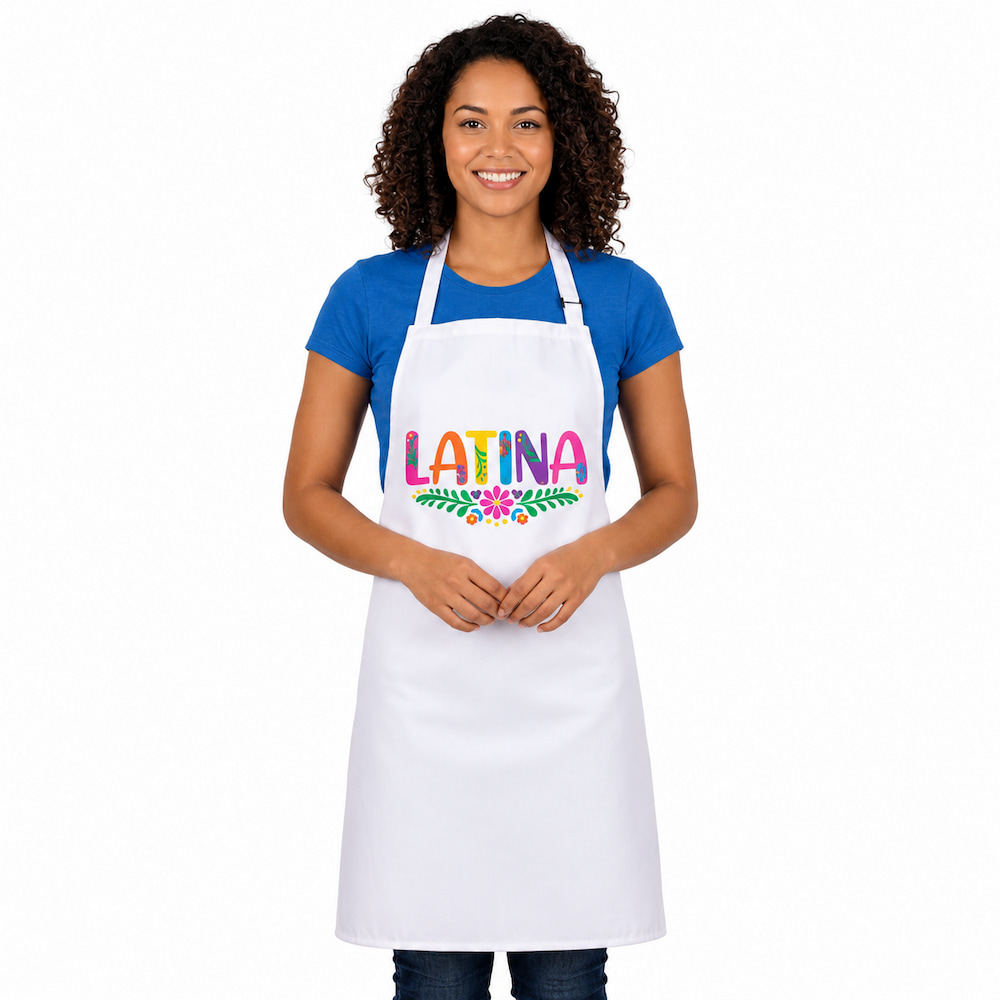 Denim Printed Design Latina Apron