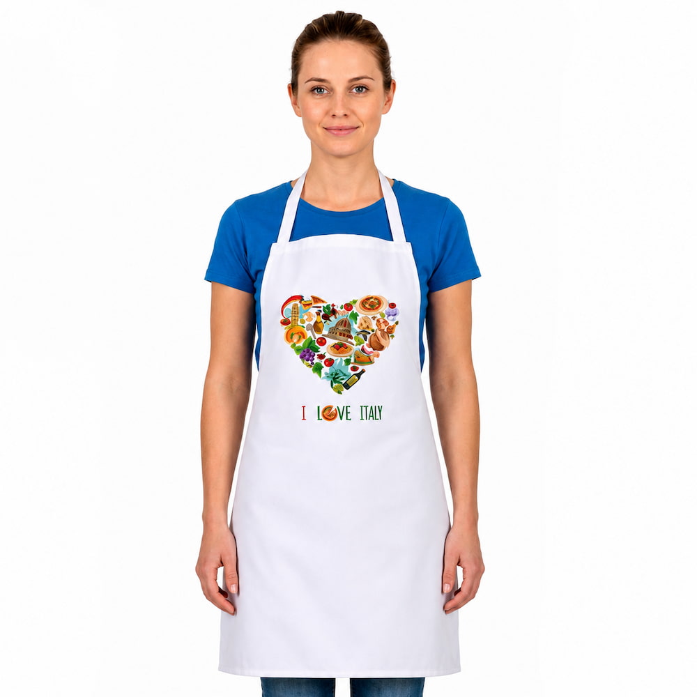 Denim Printed Design Italy Apron