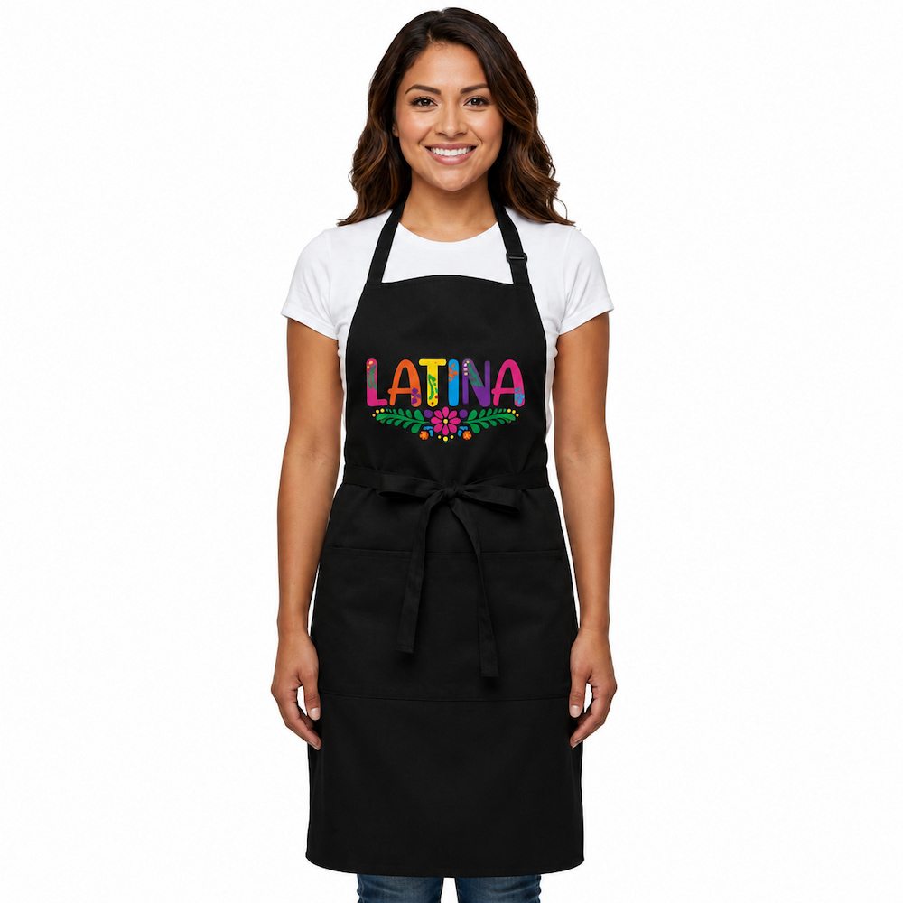Denim Printed Design Latina Apron