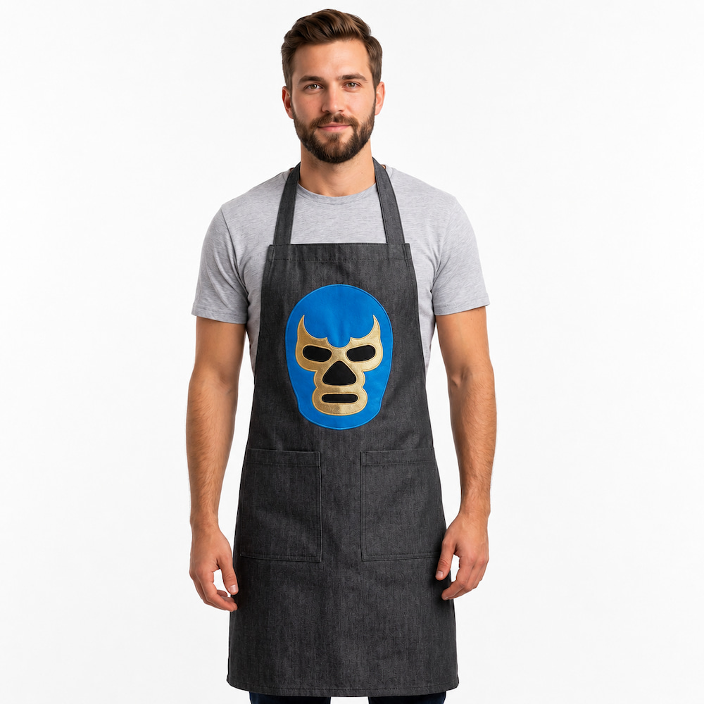 Denim Wrestlers Embroidery Apron