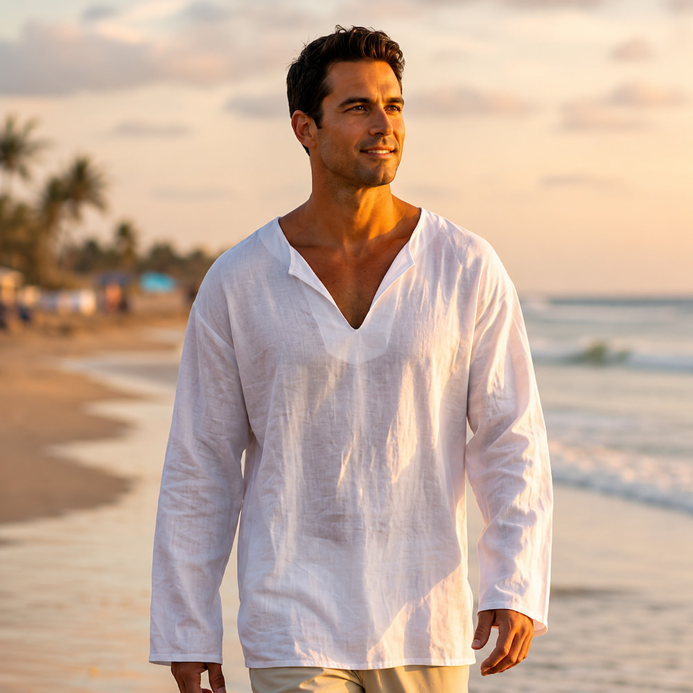 Kurta Men Summer White Shirt