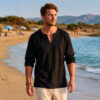 Kurta Men Summer Black Shirt