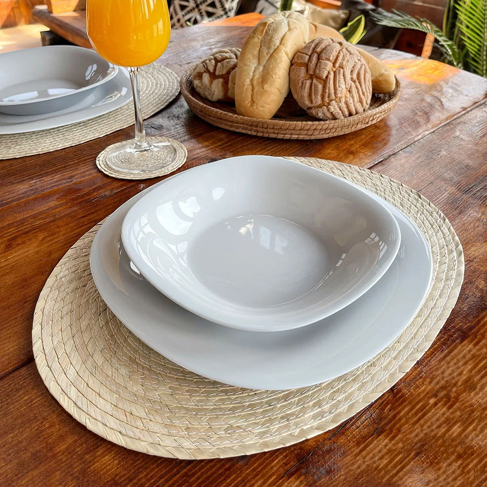 Authentic Mexican Straw Natural Oval Placemat Set 4 pieces